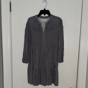 Zara Navy Patterned Dress- kids size 11-12